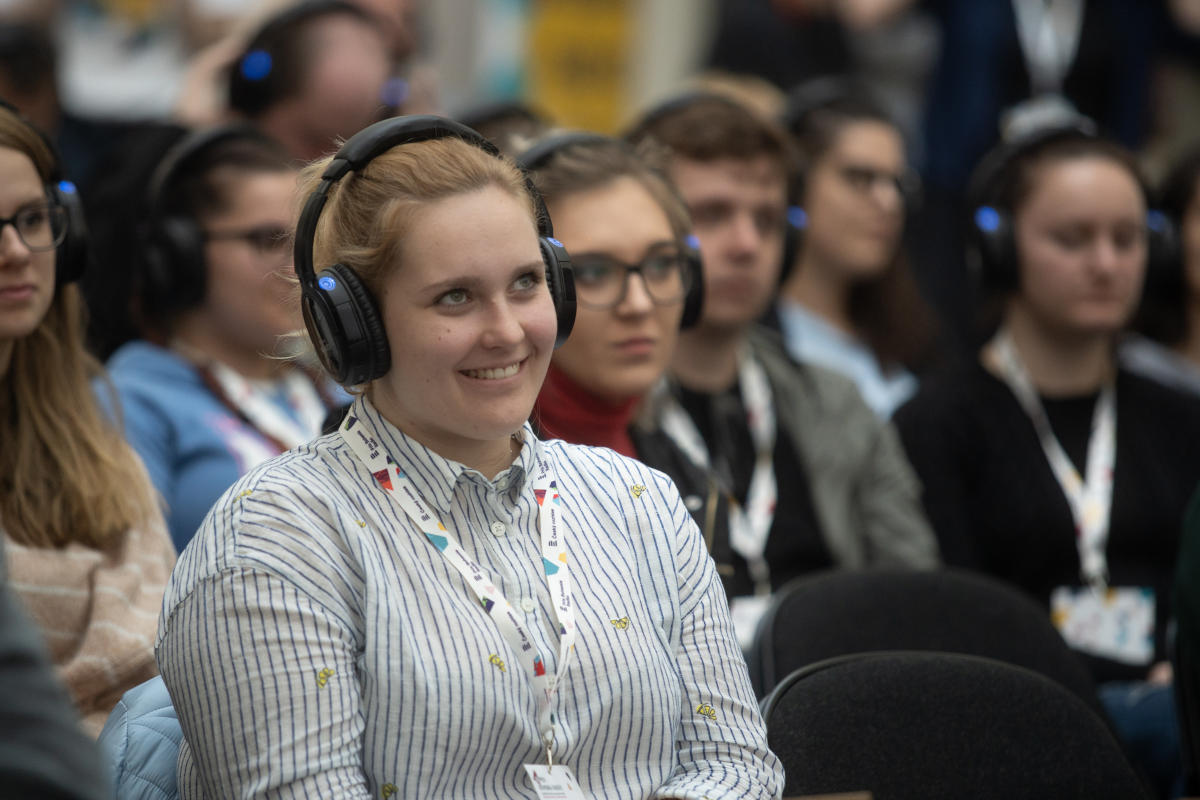 Společný poslech audio dokumentů na letošním Prix Bohemia Radio. Foto Jiří Šeda